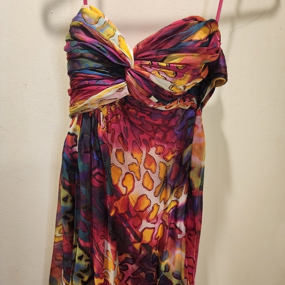 LA FEMME  long evening backless strapless Light weight fit and flare dress 2 - Picture 6 of 12